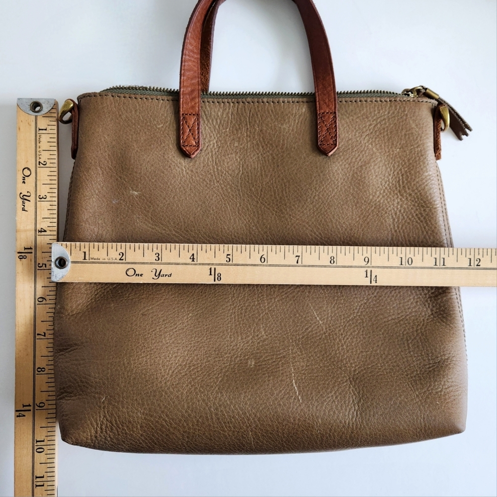 Madewell Transport Neutral Olive Leather Bag With Removable Crossbody Strap - Picture 12 of 16